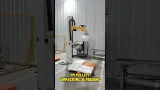 PP Pellets Unpacking & Feeding 😁 #depalletizing #manufacturer #scara #Automation #palletizer #robot