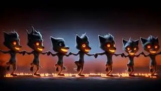 Full Night Cute Creepy Halloween Dance Loop Window Projection for Trick or Treat