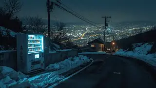 2 AM City Lights Hanging Over a Sleeping Tokyo ❄️ | 90s Lofi — Winter Air & Vending Machine Light