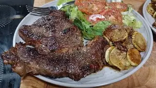 COOKING RIB EYE STEAK DINNER(#WONDERTWINZACTIVATED)