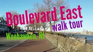 Walking on JFK Boulevard East in Weehawken, New Jersey, USA | Hamilton Ave to 51st St