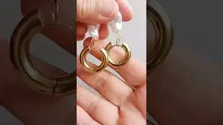 18k Stainless Steel Fashion Baroque Pearl Dangle Drop Hoop Earrings for women l#jewelry #shortvideo