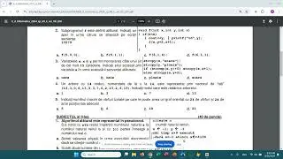 Rezolvare Subiect BAC August 2024 I si II