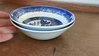 Johnson Bros Willow China Dessert Bowl Blue and White China