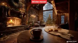 Winter Haven: Fireplace & Snow Jazz  &mdash; Cozy Christmas Cabin (4K)