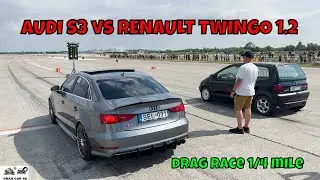 AUDI S3 vs RENAULT TWINGO 1.2 D4FA drag race 1/4 mile 🚦🚗 - 4K UHD