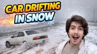 Snow main car drifting 😮. #vlog #snow #drift 
