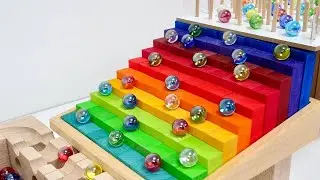 Marble Run Race ☆ Extreme Truck & Ambulance Race | HABA Slope