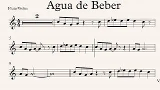 Jazz Standard Agua de Beber Flute Violin Play along Sheet Music