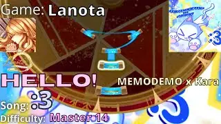 【Lanota】🐾『:3 -MEMODEMO x Kara』🐾《Master14》 (977,212)