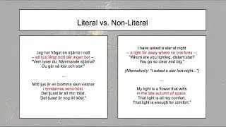Translating Poetry Ep. 1 | Swedish to English | Literal vs. Non-Literal Translation; Word Choice
