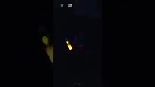 Benjamoose playing with glow in the dark bubbles and light-up bubble gun