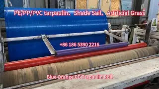 blue orange PE tarpaulin roll