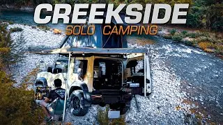 Solo Car Camping ASMR | Creek and River Sounds