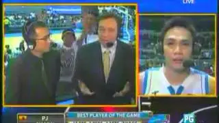 PJ Simon Best Player of the game interview SMCM vs TNT