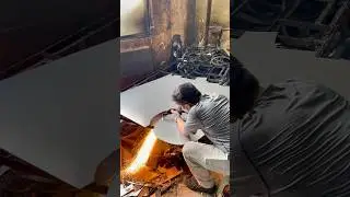 Stainless steel sculpture production process - - cutting steel sheet #cutting #sculpturefactory