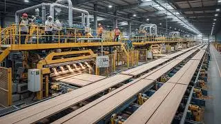 Inside a Modern Wood Processing Factory - Advanced Machinery That Cuts, Dries & Polishes Perfectly