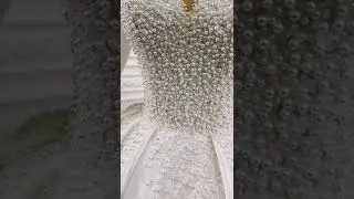 HW373 Real Pictures luxurious Pearl Beaded Bridal Gowns