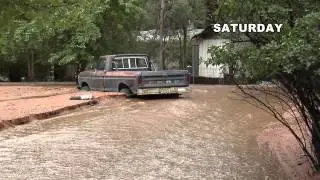 Flash flooding turns backyards into creek beds