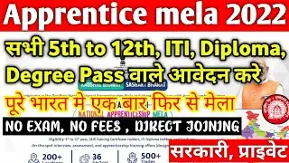 Apprentice mela 2022 | Pradhan Mantri National Apprentice mela 10 Oct, 5th to 12th, ITI,Diploma