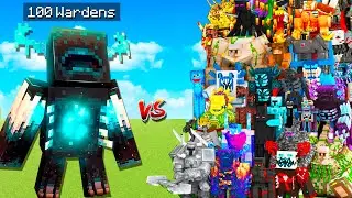 100 WARDENS vs All NETHERITE OP BOSSES x100 Deathrun | Minecraft Mob Battle