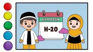 Menggambar dan mewarnai tema Ramadan H-20 | Drawing and coloring Ramadan themes 