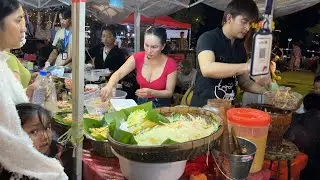 Amazing Cambodian Food - Most Popular Dishes | Phnom Penh Night Chaktomuk Walk Street Food Tour 2025