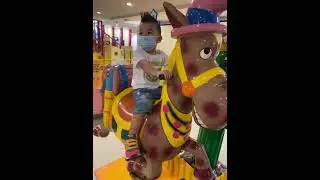 3 YRS OLD LITTLE BOY RIDING TOY HORSE #Shorts