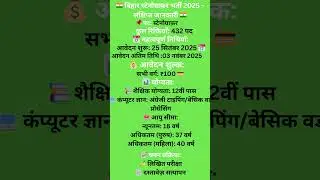 Bihar Stenographer Recruitment 2025 🔥 | BSSC Stenographer Vacancy 2025 | Online Form Apply Now #govt