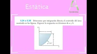 Exercise 5.36 | Beer-Johnston Statics. Determine the centroid of the area... by direct integration.