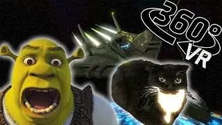 360&deg; Maxwell The Cat vs Shrek CHASES YOU in SPACE in VR/4K