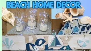 Take some dollar tree nautical items and make these candle holders & pillows and wall hook sign