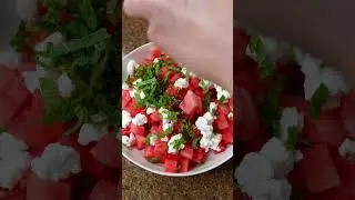 How to make an easy watermelon and mint salad #watermelon #salad #recipe #cooking