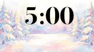 5 Minute Winter Forest Nature Timer ❄️ Snowy Trees & Calm Acoustic Music for Classroom Focus & Study