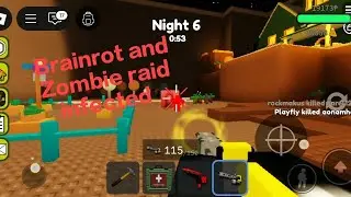 Brainrot and Zombie raid Special Halloween In Infected Mode (Roblox Survival Brainrot in Area 51)