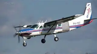 PH-FST Cessna 208B Grand Caravan Parachute Dropping Teuge Airport 7 maart 2020