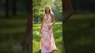 MAXI DRESS Floral Halter Neck Deep V Maxi Dress #poshsucess #shorts #viralshorts #fashion