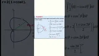Find the area enclosed by cardiod l Polar curves #viral #shorts