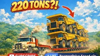 🔥 EXTREME HEAVY HAUL CHALLENGE 🔥220 TONS. ONE PULL. NO SECOND CHANCE.#beamngdrive#gaming 