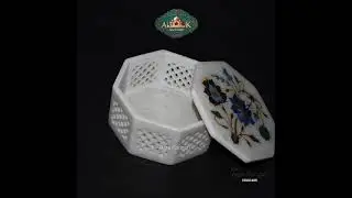 Octagonal White Marble Inlay Jewelry Box Inlaid Semi Precious Gemstones | Available on IndiaMART