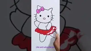 Hello kitty drawing | kitty drawing | kitty coloring #shorts #ytshorts #drawing #kittydrawing