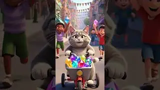 Mano Cat&rsquo;s Gems Mishap! 💎🐱 Kids Rush to the Rescue! #cat #shorts #aivideo #comedy