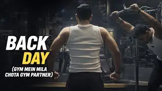 Back day 🦍 (Gym mein mila chota gym partner 😂)