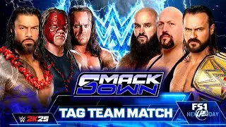 WWE SMCKDOWN: Роман Рейнс, Андертейкер Кейн против Дрю Макинтайра, Биг Шоу Браун | Полный матч 1 ...