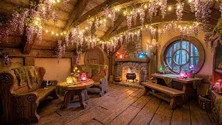 Peaceful Fairy Cottage at Night 🌙 Magical Forest Sounds for Deep Sleep
