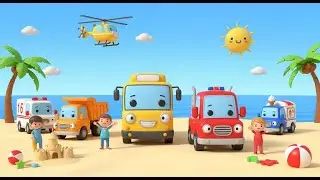 🏖️ Beach Vehicle Learning! 🚌🚚Fun Vehicles (for Kids Poem)