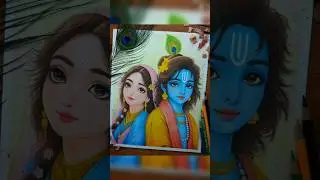 radha krishna ❤️ colour pencil drawing 😍 #art #radhakrishna