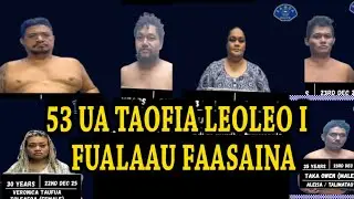 Taofia le 53 o tagata molia ile umia o Fualaau Faasaina e faatali o latou Faamasinoga