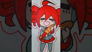 Drawing Kasane Teto Chibi || #shorts #drawinganime #kasane  #kasaneteto  #art #draw #vocaloid