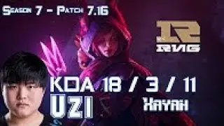 RNG Uzi XAYAH vs KALISTA ADC - Patch 7.16 KOREA Ranked